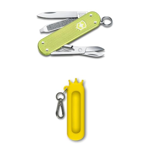 VICTORINOX(ビクトリノックス) クラシック ALOX クラシックカラーズ Lime Twist 多機能 ナイフ アウトドア キャンプ はさみ マイナスドライバー付き つめやすり搭載 5機能を搭載したスイス製マルチツール 小型 コンパクト 軽量 携