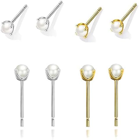 Amazon 超ミニピアス パール 真珠 小さい シルバー ゴールド つけっぱなし 仕事用 セカンド 小粒 ちっちゃい 可愛い 安い 1ペア2個 ゴールド ピアス 通販