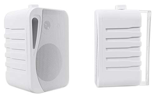 Image of Rockville HP4S-8 4-in 360W Peak / 120W RMS Outdoor /Indoor Speakers, 8 Ohm, IPX44 Weather-Resistant, Swivel Brackets, Removable Paintable Grills, for Patio and Boat Use, 4-piece