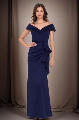 Satin Mother of The Bride Dresses Sheathy Mermaid Ruched Long Formal Mother of The Groom Dresses with Off Shoulder4