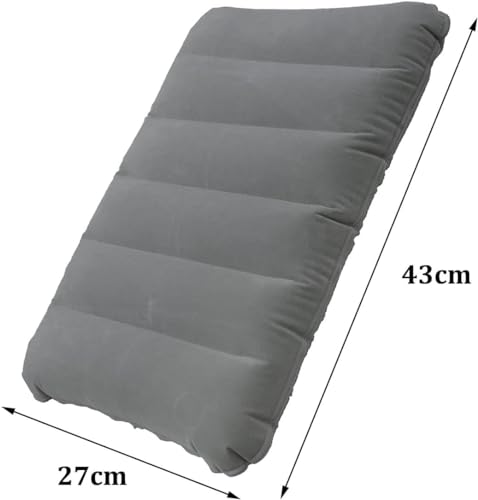 4Pack-Ultralight-Inflatable-Travel-Pillow-Small-Squared-Flocked-Fabric-Air-Pillow-for-Traveling-Holiday-Trip-Hiking-CampingNappingNeck-Lumbar-Support-165-in-x-105-in-GrayBlueRedGreen