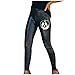 Healter Damen Kunstleder Leggings Hohe Taille Sexy Damen Faux PU Leder Leggins Hose Modische Drucken Elastische Damen Leggins Kunstleder Leggings Stretch-Leggings für Frauen Hüfthoch Strumpfhose Hose