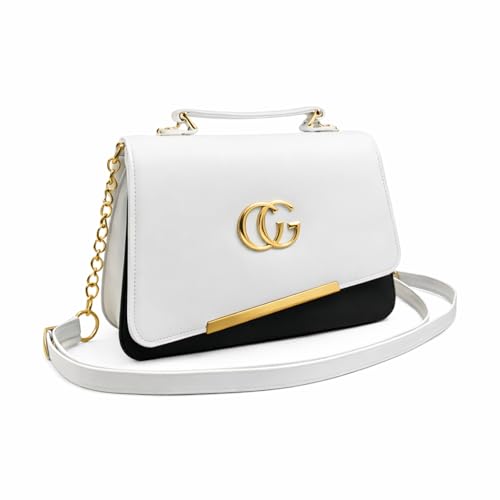 Image of ETLIS Women's Stylish Sling Bag | Faux Leather Crossbody Handbag with Gold Chain Strap | Small Shoulder Purse for Daily Use, Party & Travel