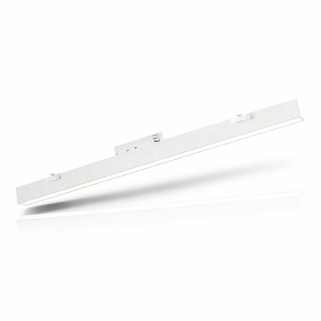 Barra LED Lineare per Binario Trifase 40W Luce calda, fredda, naturale, 110°, Professionale per Negozi e Showroom (Bianco)