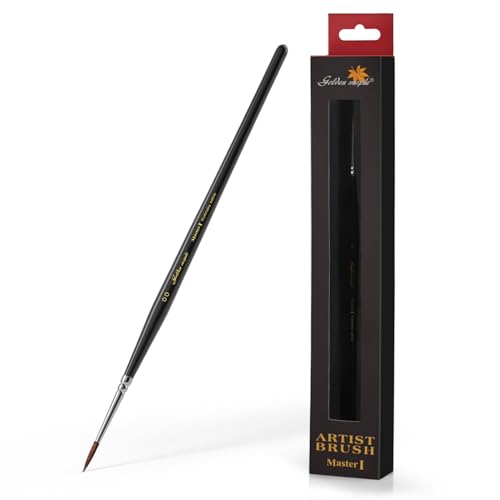 Golden Maple Kolinsky #00 Pinceau martre pour les détails fins – Pinceau miniature à pointe de précision pour maquettes, aquarelle, acrylique, huile – Petit pinceau professionnel Golden Maple Kolinsky #00 Pinceau martre pour les détails fins – Pinceau miniature à pointe de précision pour maquettes, aquarelle, acrylique, huile – Petit pinceau professionnel