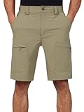 FREEKITE Pantalones Cortos de Senderismo para Hombre, Ligeros, Resistentes al Agua, tácticos, de Secado rápido, para Viajes, Trabajo, Casual, con 6 Bolsillos (Barro 38 W/10 L)