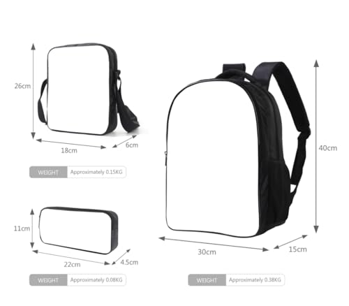 Backpack 3PCS Set with Lunch Box and Pencil Bag Large Capacity Laptop Backpack Travel4