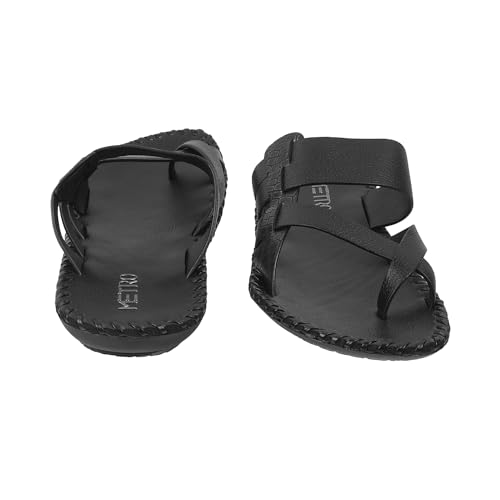 Image of Metro Men Faux Leather Thong Chappal