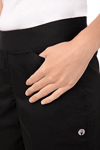 image for Chef Works Women's Lightweight Slim Chef Pants, Black, Large