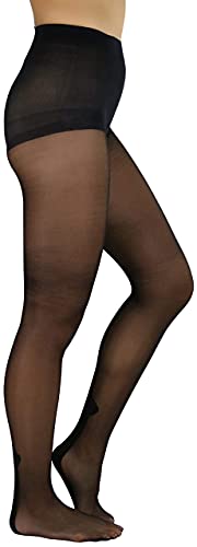 Image of ToBeInStyle Women's Classic Cuban Heel Contrast Backseam Sheers Pantyhose