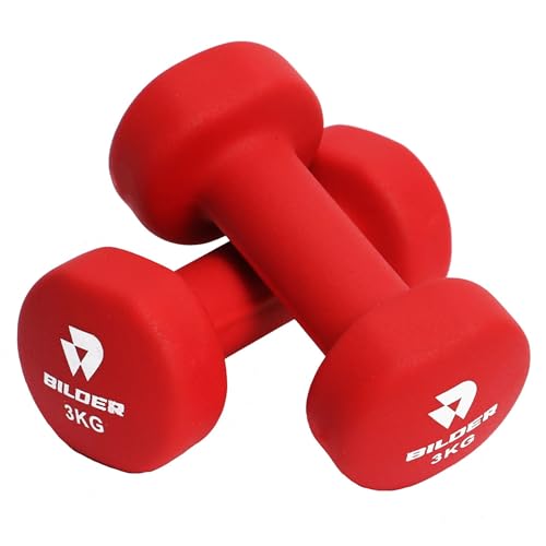 BILDER - Coppia Manubri Palestra 3kg, Forma Esagonale e Superficie Antiscivolo, Set Pesi Palestra per Allenamento a Bassa Intensità ed Esercizi di Tonificazione, Pesetti con Rivestimento in Neoprene