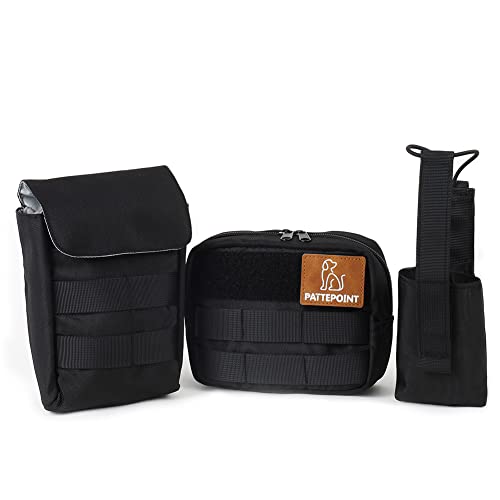 Pattepoint Sac pour Chien Harnais Dog Harness Bag, Accessoire Supplémentaire Sac à Dos, Sacs Latéraux pour Harnais Grand Chien, Accessoires de Poche Molle - Noir Cover