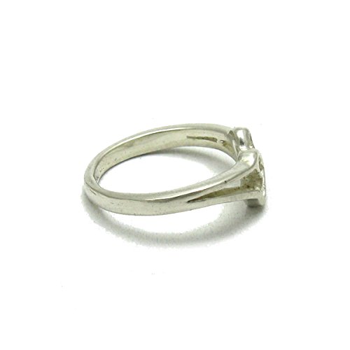 Bague argent sterling véritable coeur solide résistant à l'eau - 3