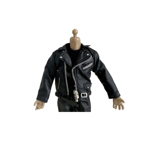 1/12 Action Figure Clothes,Leather Jacket for 6 inch Male Action Figures,1:12 sacle Miniature Doll Clothing (Leather Jacket)