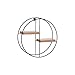 Myoshome - Estantería de Pared Redonda con 2 Estantes, Roble Metal 35 x 35 x 11 Kay
