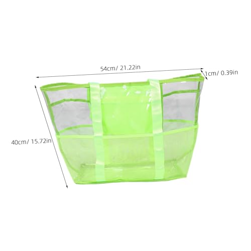 Mipcase Capacity Mesh Beach Bag Sandproof Tote with Pockets for Family Outings Foldable Lightweight Transparent Handbag for Swim Pool Vacation Essentials2