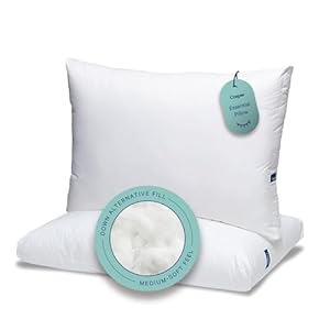 Casper Essential Pillow for Sleeping, Standard, White, Two Pack