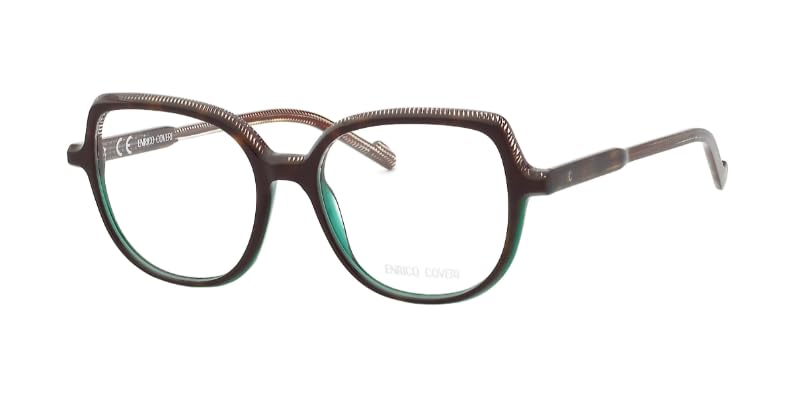 Enrico Coveri Okulary ECV156 dla kobiet, okulary korekcyjne, pasują do wszystkich rodzajów soczewek, Brązowy