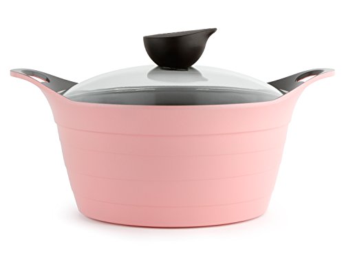 Neoflam Eela 7 Piece Ceramic Nonstick Cookware Set in Pink - Thumbnail 4