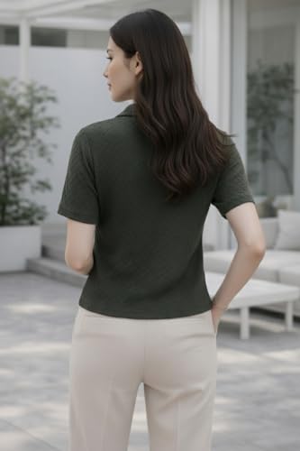 Image of Zilcon Bricks Womens Fashion Crop top for Woman Casual Short Sleeve Shirts for Woman | Women Fashion | Formal Shirts for Women