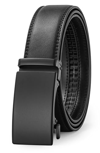 Image of Men's Belt, Ratchet Dress Casual Belt with Adjustable Automatic Buckle Trim to Fit