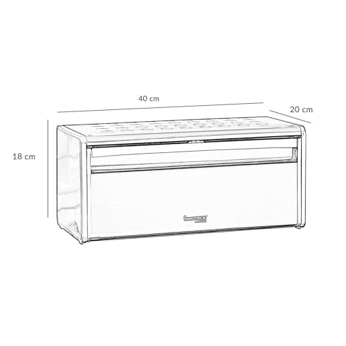 Innoteck Bread Bin With Magnetic Lid Spacious Kitchen Bread Storage Box Large Capacity Storage Container Easy To Clean Durable for Homemade Bread, Toast, Doughnut & Cookies, Grey - Cosy Home Interiors Innoteck Bread Bin With Magnetic Lid Spacious Kitchen Bread Storage Box Large Capacity Storage Container Easy To Clean Durable for Homemade Bread, Toast, Doughnut & Cookies, Grey - Image 2