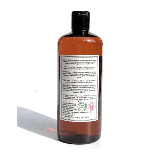 Image of Pure Liquid Castile Soap | Natural, Organic and Safe | Eco-Friendly and Non-Toxic | Hands and Body | Baby and Pet Safe| 475 ml x 2 pcs