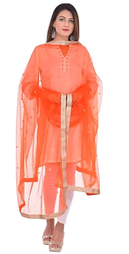 Image of YOUTHQUAKE Women's Embroidered Net Dupatta
