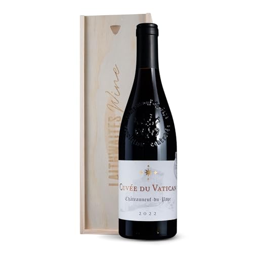 Laithwaites Chateauneuf-du-Pape Red Wine Gift Cuvée du Vatican 2022 Grenache Blend 75cl Bottle in Wooden Box Premium French Red Wine