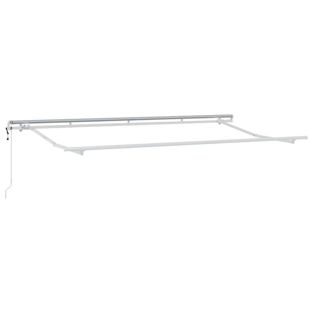 Toldo retráctil azul a rayas 350 x 200 cm eléctrico con mando a distancia, toldo articulado con marco de aluminio para terraza, balcón y jardín, protección solar, marco de toldo blanco
