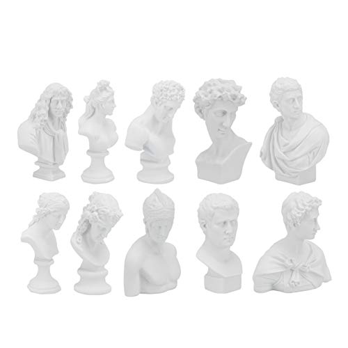 HEMOTON 10Pcs Greco David Statua David Gesso Figurine Famoso Sculture in Gesso Ritratti Disegno Sussidio Didattico per La Decorazione Domestica