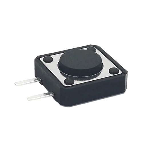 Interruptor tactil momentaneo 12x12x7.3 mm boton negro 2 PIN DIP 10 piezas