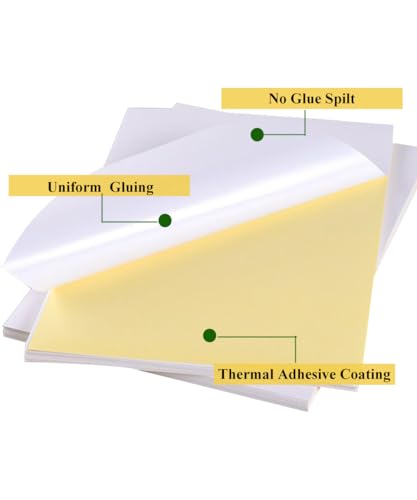 Miguming STICKER PAPER 38 SHEETS 8.5*11 INCH 45 Sheets Of Sticker Paper-White Matte Printable Sticker Paper For Inkjet Printer, Sticker Printer Paper Full Sheet Labels,For Laser/Inkjet Printers,Letter Size thumb #4