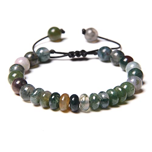 Bracelet tressé en Agates naturelles et améthystes de qualité supérieure
