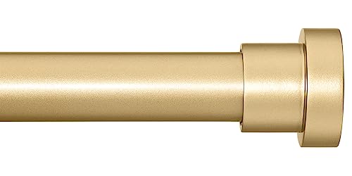Image of Briofox gold Curtain Rods for Windows 48 To 84 Inch, 1 Inch Heavy Duty Adjustable Curtain Rod With Modern Decorative End Cap Finials WIth Brackets【NOT TENSION ROD】