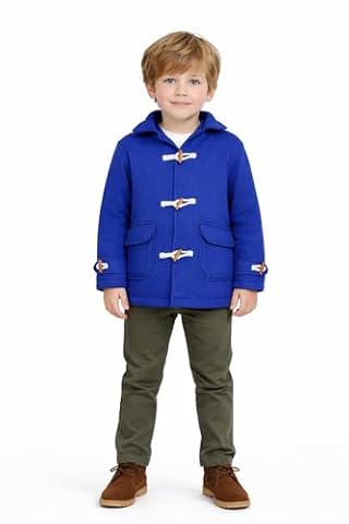 A2Z 4 Dzieci Dziewczynki Chłopcy Królewski Duffle Fleece Płaszcz - Duffle Coat Royal 5-6 Years