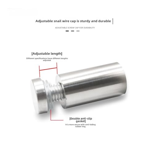 4pcs Advertising Nails, Acrylic Plate Support Nails, Glass Frame Fixed Decorative Nails, Stainless Steel Advertising Nails Metal Screws (16*40mm) miniatura 2