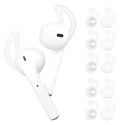PROUSKY Earhooks for Airpods, 5 Pairs Silicone Soft Ear Hooks Tips, Anti-slip Sport Earbud Tips Compatible for Airpods, Ultra-Light Earphones Accessories for Jogging, Cycling, Running, Transparent PROUSKY Earhooks for Airpods, 5 Pairs Silicone Soft Ear Hooks Tips, Anti-slip Sport Earbud Tips Compatible for Airpods, Ultra-Light Earphones Accessories for Jogging, Cycling, Running, Transparent