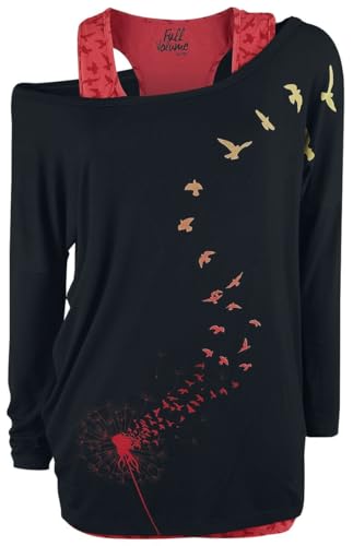 Full Volume by EMP Damen schwarzes lockeres Shirt im Double-Layer Look XXL