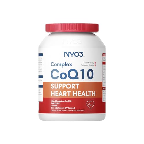 CoQ10 120mg con BioPerine (pimienta negra), coenzima Q10 con vitaminas E, soporte antioxidante de ultra alta absorción para la salud cardíaca, sin gluten, suministro para 30 días
