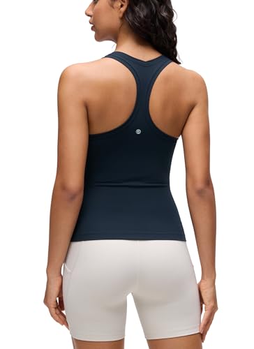 Image of CRZ YOGA Butterluxe Racerback Tank Waist Length | Yoga, Extremely Soft, Tight Fit, Scoop Neck, Sleeveless Tops for Women