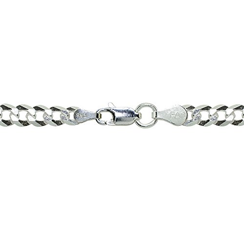 Sterling Silver Italian 4mm Diamond-Cut Cuban Curb Link Chain Necklace for Men Women2