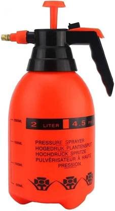 BSB Garden Spray Bottle ( 2 Litre ) Pressure Manual Sprayer Hand Comprassion for Agricultural, Watering, Sanitizing, Sprinkling, Plant 2 LTR, Orange (B2)