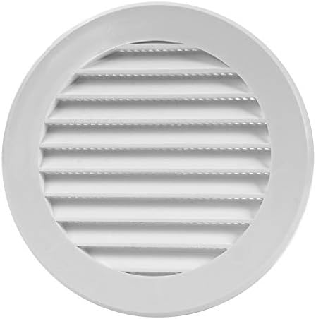 Repa Market White Vent Cover 4 Inch - Plastic Round Soffit Vent - Air Vent Louver - Grille Cover - Built-in Fly Screen Mesh - HVAC Ventilation (4'' Inch, Plastic - White)