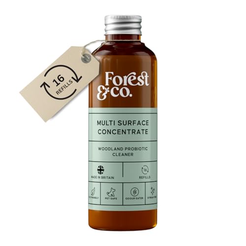 Forest&Co - Multi-Surface Concentrate - 16 Refills | Non-Toxic Pet Safe Streak Free | Eco-Friendly | Natural Woodland Probiotics | Woodland Pine & Citrus Scent | Suitable For All Surfaces