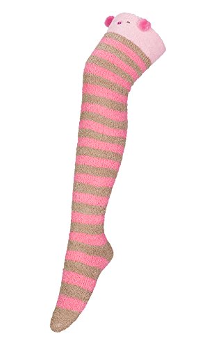 Image of Urban CoCo Women's Cartoon Fuzzy Socks Winter Warm Over Knee High Socks