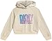 DKNY Baby Girls Pants Set - 2 Piece Fleece Pullover Hoodie and Girls Sweatpants - Cozy Sweatsuit Set for Infants and Toddlers, Size 6, Ivory