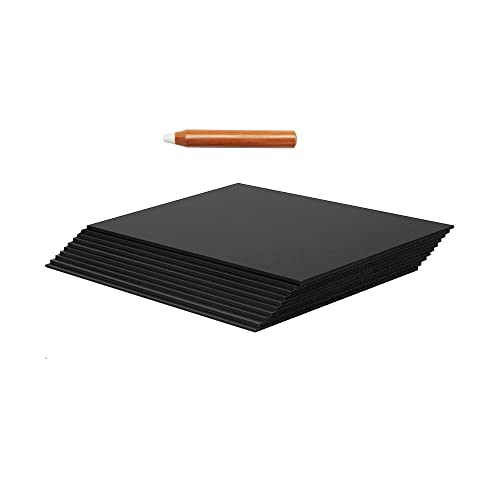 Spar-Set 10 x Kreidetafeln A4 + 1 Kreidestift XXL - ideal als Angebotstafel in der Gastronomie - Infotafel - beidseitig beschreibbar - Vorteilspack - beschreibbare Tischtafeln A4 Cover