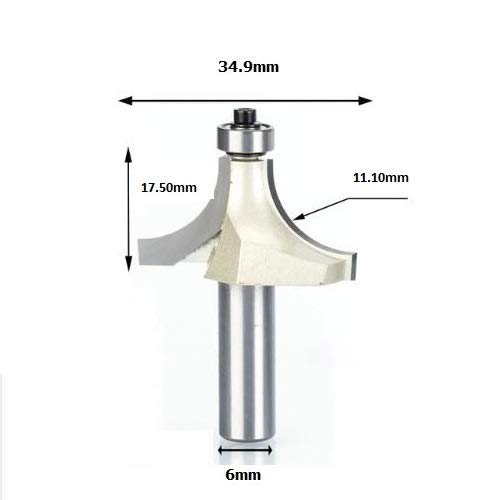 Fresa Quebra Canto/Arredonda Canto C/Rolamento 6mm x 7/8
