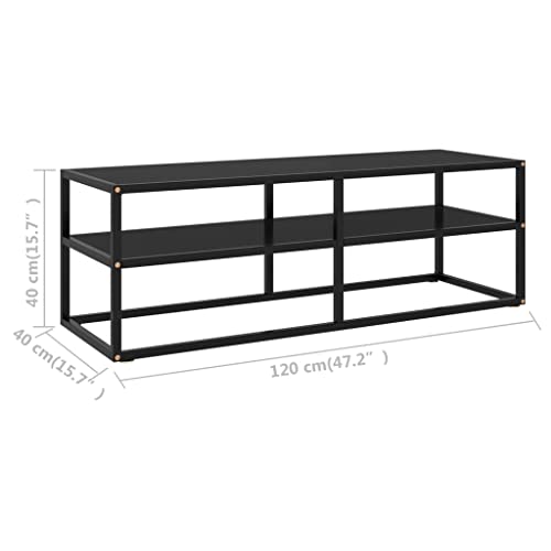 Mueble de TV negro de 120 x 40 x 40 cm ideal para renovar el estilo contemporáneo de su salón 7